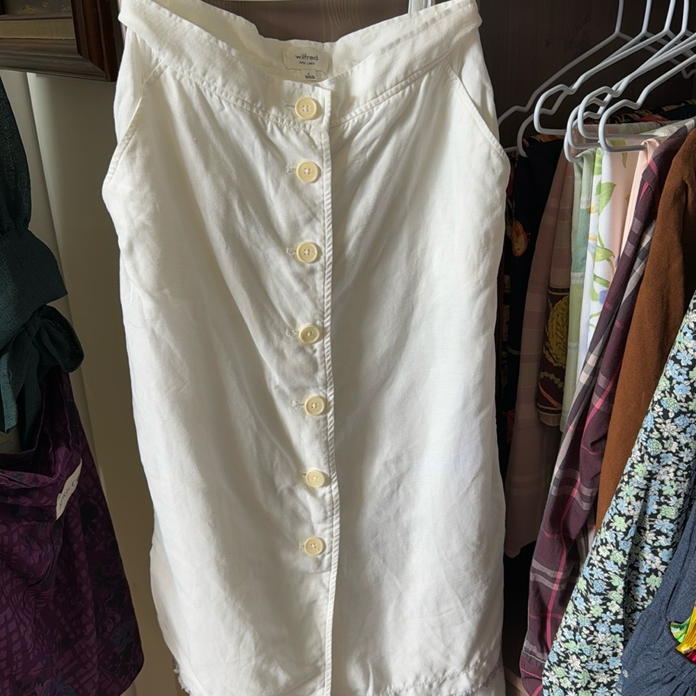 Wilfred Linen Midi Button Skirt